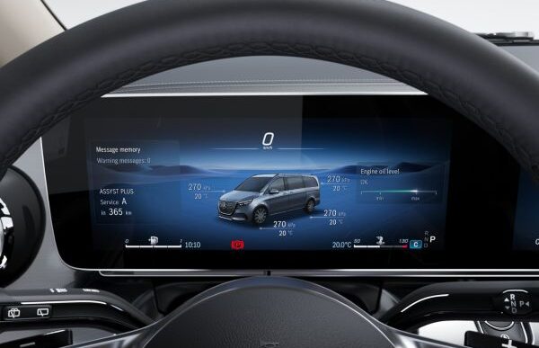 Ψηφιακός πίνακας οργάνων Mercedes-Benz με ενδείξεις κατάστασης οχήματος για έλεγχο μετά από καλοκαιρινό road trip